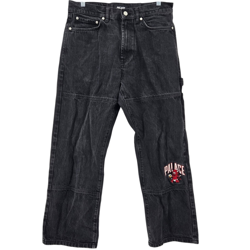 Palace Temptation Jeans Men's 30 Panel Skateboards Black Baggy London Devil RARE